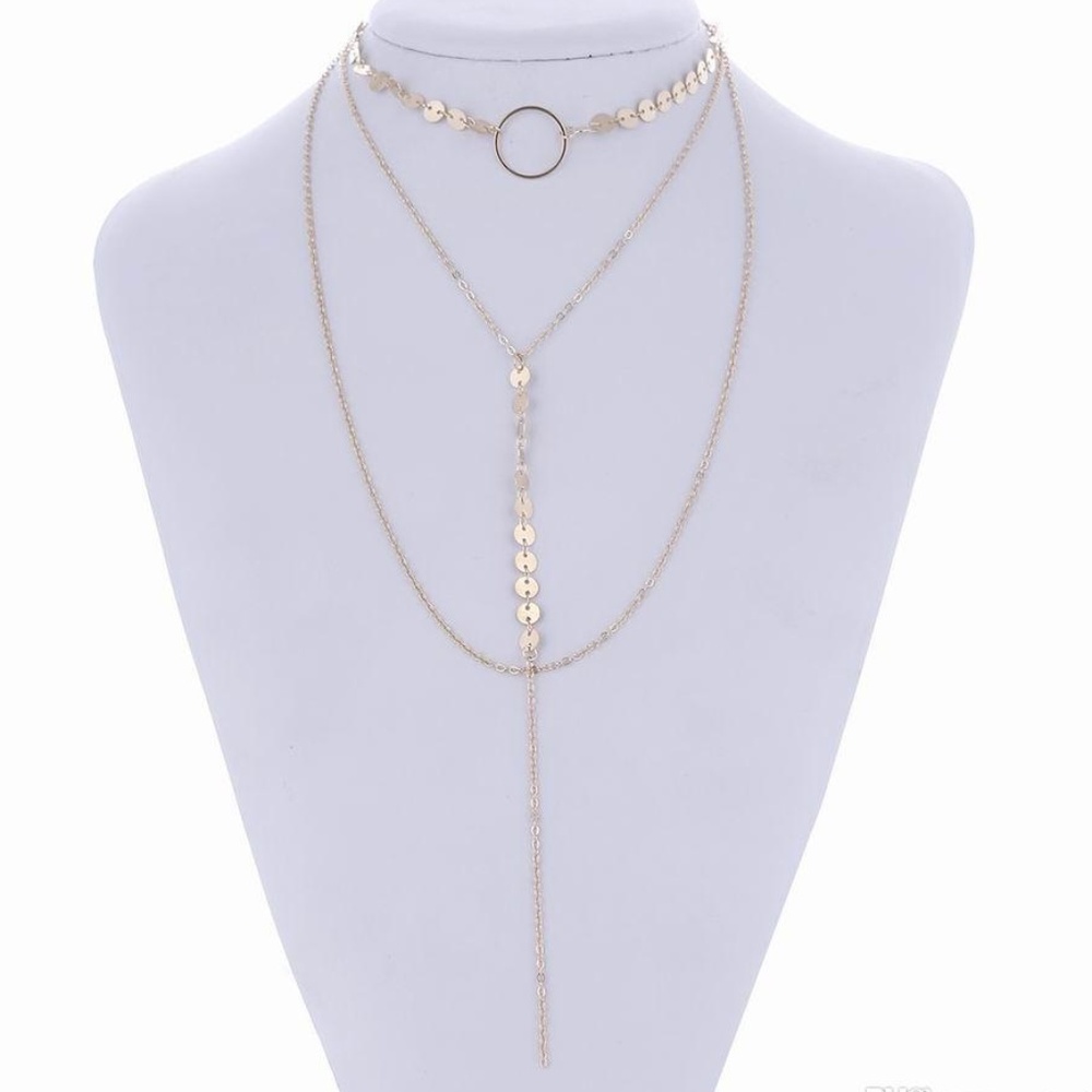 Radiance Gold Disc Layered Necklace - Picture 2 of 4